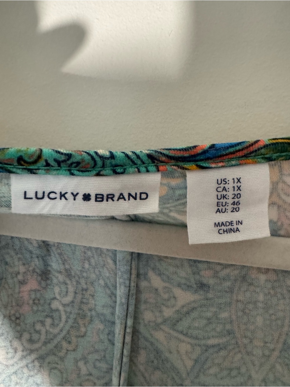 Lucky Brand Teal Paisley Tank Knit Midi dress 1X - Picture 7 of 9